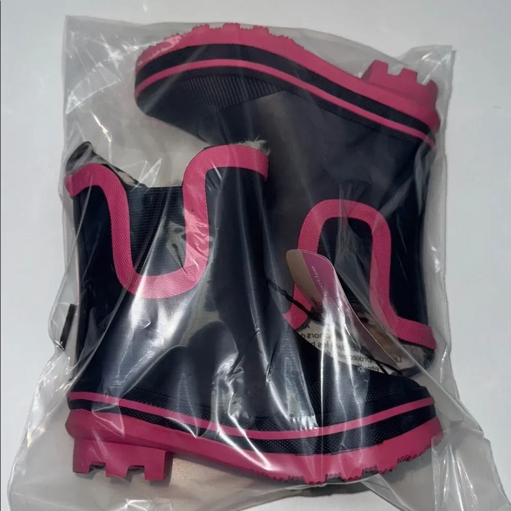 🔥Kids Waterproof Pink and Black Snow Boots Sz 7/8 New